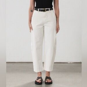 PISTOLA Eli Barrel Trouser Pants in Eggshell Size 29